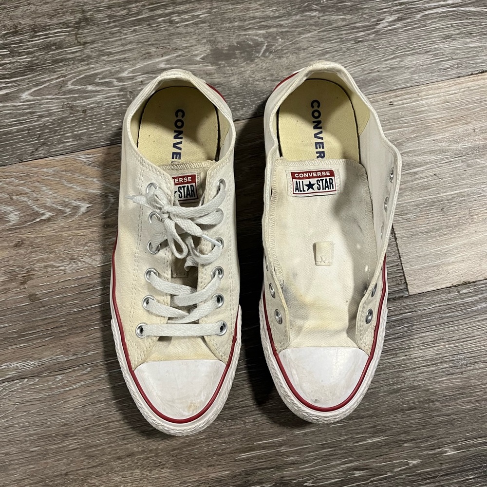 White Converse Classic Chuck Taylor Lace Up Sneakers